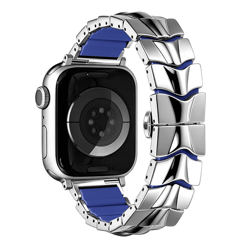 Silver with Blue