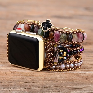 Eraysun nouvelle <span class=keywords><strong>pierre</strong></span> naturelle végétalien <span class=keywords><strong>bracelet</strong></span> en perles <span class=keywords><strong>Bracelet</strong></span> Smartwatch pour Iwatch série 8 7 6 pour <span class=keywords><strong>Apple</strong></span> <span class=keywords><strong>Watch</strong></span> Band bijoux - Product Image 3