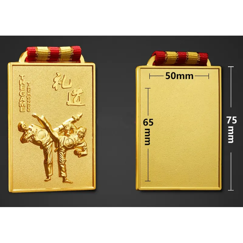 custom medasl Taekwondo Games Medal Competition General Gold Silver And Bronze Medal with gift boxes