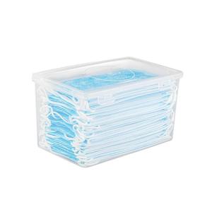 Caja de almacenamiento de mascarillas de plástico transparente, organizador rectangular de escritorio con tapa para mascarillas y cosméticos, color blanco, 145g, fabricado en Zhejiang - Product Image 4