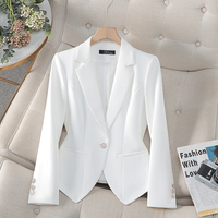 Femme rouge mince costume veste affaires Blazer avec bouton décoration haut sens mode tempérament grande taille Option disponible