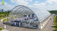 Carpa Transparente Comercial con Estructura de Acero para Eventos, Carpa de Boda con Paredes de Cristal, Atrio de Cristal para Fiestas, Carpa de Cristal en Venta
