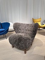 Fauteuils d'appoint en tissu de laine capitonnés au design italien moderne, fauteuil lounge en peau de mouton pour la maison, la salle à manger, l'hôtel, la chambre à coucher, le salon