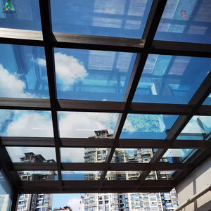 ANCSEM Nuova Pergola in Alluminio Stile Fattoria con Vetri Basso-Emissivi e Porte Scorrevoli, Veranda Esterna per Giardino 4 Stagioni - Product Image 5