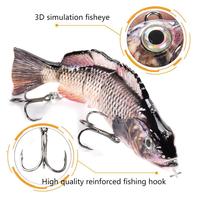 USB Rechargeable 10/13.5cm ABS Électrique Auto Natation Leurre 4-Segment Swimbait Leurre de Pêche pour Saumon Sport de Plein Air
