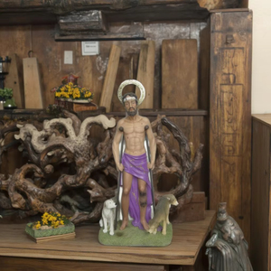 Estatua de San Lázaro en Poliresina Ecológica 3D de 60 cm, Figura del Divino Niño Jesús, Blanco Dorado, Pintada a Mano, Decoración Duradera para el Hogar - Product Image 2