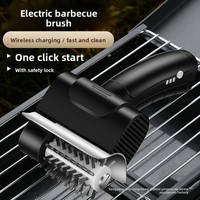 Brosse de nettoyage électrique pour barbecue, rechargeable, portable, pour camping en extérieur, en acier inoxydable, brosse rotative manuelle