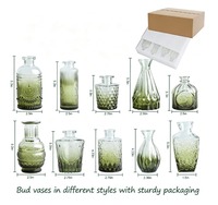 Ensemble de vases à fleurs en verre gaufré, mini vases décoratifs vintage en verre pour centre de table, décoration de la maison, mariage, fête