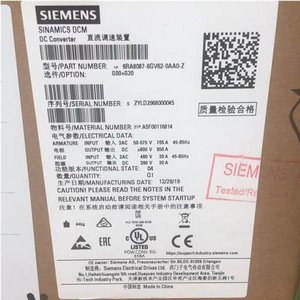 6RA8095 4GV62 0AA0/6RA8096 4GV62 0AA0/6RA8097 4GV62 0AA0 Variador SINAMICS DCM Sellado de Fábrica para Automatización - Product Image 1