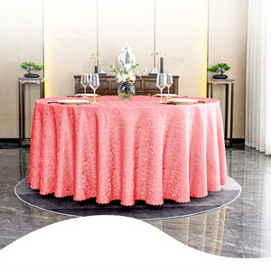Nappe ronde en jacquard floral de luxe avec bord festonné - Housse de table en polyester de qualité supérieure pour mariages, hôtels et banquets - Product Image 6