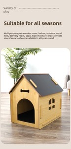 Massief Patroon Houten Hond-En Kattencabine Nieuw Indoor Buitenshuis Met Knopsluiting Raam Groothandel Huisdierenhuizen En Meubels - Product Image 2