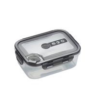 Boîte de rangement des aliments personnalisée pour l'école et le bureau sans BPA avec boucles et un trou d'échappement Boîte à lunch en plastique à trois compartiments avec couvercles