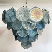 Lustre rond en verre de Murano vert de conception italienne moderne pour hôtel et salon, luminaires suspendus exclusifs