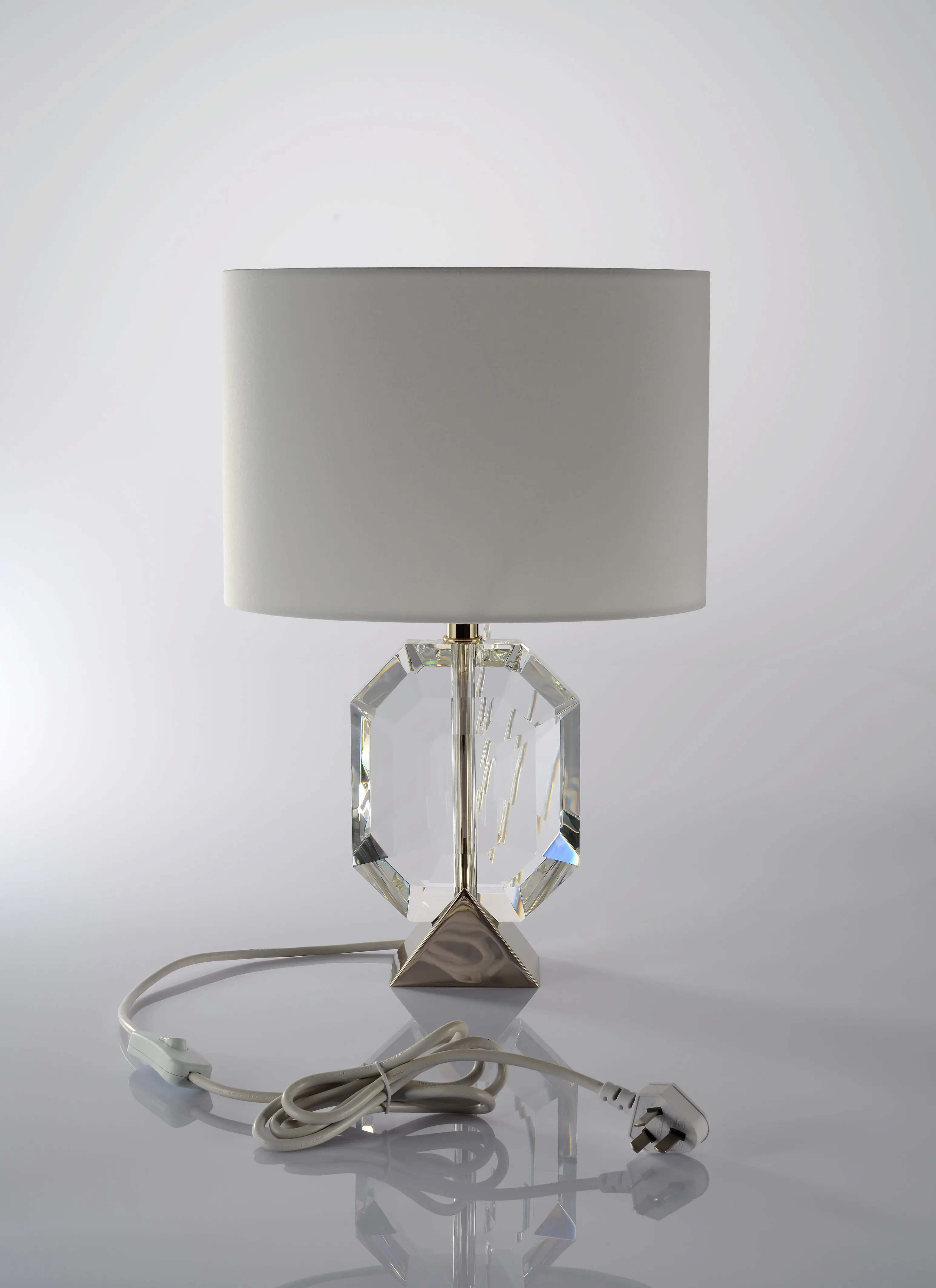 Lamp Lamp Custom Handmade Crystal Table Lamp Green Living Room Lamp With Fabric Shade