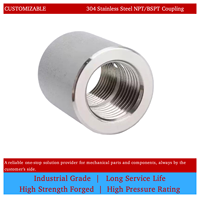Raccord de tuyauterie lisse haute pression en acier inoxydable 304 forgé, filetage femelle BSPT PT1, conforme ASME B19.11, personnalisable, classe 3000