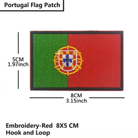 Écusson brodé drapeau du Portugal pour extérieur, patch tactique IR, étiquette à coudre pour sac, chapeau, applique DIY