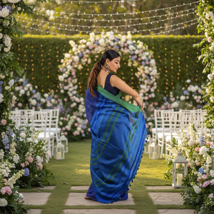 Blusa de Sari de Algodón Tejido ENT de Akshay Sharma, Ecológica, de Secado Rápido, Ligera, Teñida en Color Liso, Vestido de Novia para Mujeres y Niñas - Product Image 1