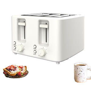 Four à <span class=keywords><strong>pain</strong></span> électrique domestique Snack Maker Boîtier en plastique complet Contrôle du brunissement à 7 niveaux <span class=keywords><strong>Grille</strong></span>-<span class=keywords><strong>pain</strong></span> à sandwich à 4 trancheuses - Product Image 3