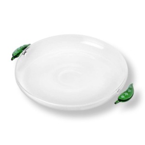 <span class=keywords><strong>Assiette</strong></span> en verre transparente personnalisée avec poignée en forme <span class=keywords><strong>de</strong></span> <span class=keywords><strong>pois</strong></span> verts créatifs - Product Image 1