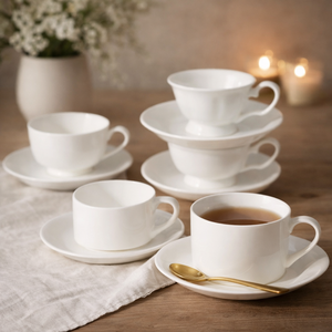 Set di Tazze da Caffè in Ceramica Personalizzate 140-350ML, Varie Forme, Tazza per Espresso e Cappuccino con Piattino, Resistenti al Calore e Adatte al Microonde - Product Image 1