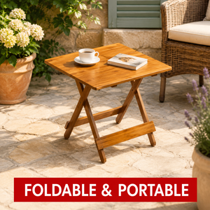 <span class=keywords><strong>Tavolo</strong></span> Pieghevole <span class=keywords><strong>Quadrato</strong></span> in Legno con Gambe a X - Tavolino Portatile <span class=keywords><strong>da</strong></span> <span class=keywords><strong>Esterno</strong></span> per Patio, Giardino, Picnic, Balcone e Campeggio - Product Image 1