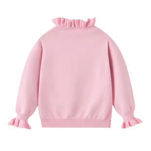 Pull-over en tricot à col montant pour tout-petits, motif plissé uni, en coton, pour filles, collection hiver, vente en gros - Product Image 2