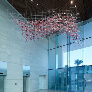 Lámpara de araña moderna de cristal de Murano con control remoto de varios colores para vestíbulo de hotel, iluminación decorativa para villas. - Product Image 2