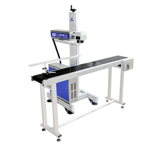 Flying UV laser Marking Printing Machine On PP PET PBT Plastic Date Serial Number QR Code