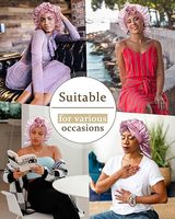 Bonnet en Soie Personnalisé de Luxe Extra Large à Longue Tresse Réglable avec Liens Élastiques pour Soin des Cheveux, Bonnet de Nuit en Satin pour Usage Domestique