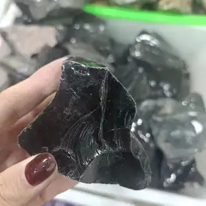 Donghai Großhandel Verschiedene Größen Günstiger Preis Rauer Edelstein Natürlicher Schwarzer Obsidian Roh stein