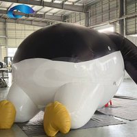 GAUSS Pingouin Gonflable Géant Personnalisé 8-10 pieds en TPU, Publicitaire, avec LED Couleurs Changeantes, pour Publicité Aérienne
