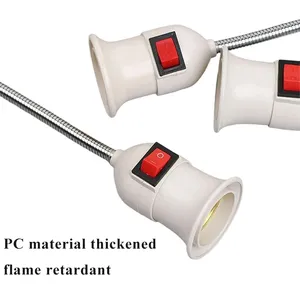 Base de Lámpara E27 Flexible con Enchufe EU/US/UK, Adaptador de Enchufe para Pruebas Móviles, Interruptor, Soporte de Lámpara de Mesa de Acero Inoxidable para LED - Product Image 2