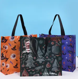DICHOS Hand woven bag Halloween woven shopping bag creative large capacity shopping gift bag printing logo