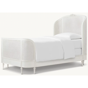 Frans Vintage Massief Hout Rotan Bed American Country Witte Single Kinderbed Hand Gesneden <span class=keywords><strong>Queen</strong></span> King Double Beschikbaar