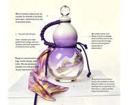 Bouteille en verre sodocalcique de 500 ml en forme de gourde, motif paysage montagneux, dégradé de couleurs, pour boissons, vente en gros directe usine