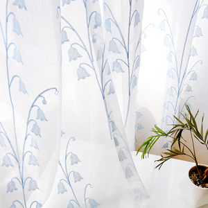 Rideaux brodés blancs personnalisés Innermor, motif de <span class=keywords><strong>la</strong></span> <span class=keywords><strong>vallée</strong></span> des lys, pour chambre à coucher, cuisine, salon, tissu tissé, stores, hôtels - Product Image 5