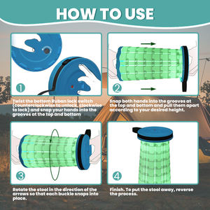 Bangku lipat bahan PP bangku perjalanan luar ruangan nyaman ringan dengan tinggi yang dapat diatur untuk penggunaan sekolah taman Hotel - Product Image 5