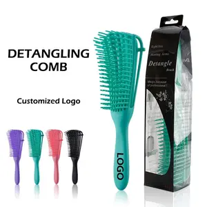 Small 8 rows Detangling Massage Detangle Hair Brush for Curly Hair Brush Curve Fast Drying Vent Hair Brush