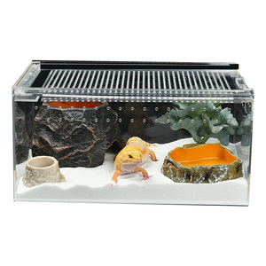 Enceinte empilable pour reptiles Boîte d'élevage en cage pour reptiles en <span class=keywords><strong>plastique</strong></span> acrylique transparent Boîte d'alimentation pour insectes petit reptile pour animaux de compagnie - Product Image 3