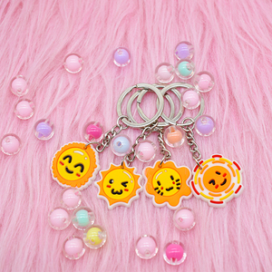 2025 nóng bán tùy chỉnh logo Keychain đặt hàng số lượng lớn <span class=keywords><strong>Key</strong></span> Fob cho các sự kiện của công ty mô hình mặt trời dễ thương PVC vòng chìa khóa tùy chỉnh Keychain - Product Image 3