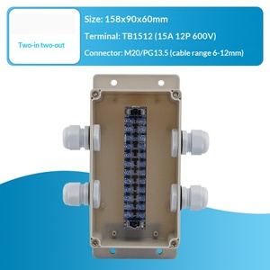 158x90x60mm <b>Waterproof</b> Junction <b>Box</b> Two-in-two-out 15A Terminal Block PG13.5 Cable Gland Enclosure Terminal <b>box</b> - Product Image 2