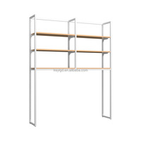 Portable quatre étagères en alliage d'aluminium literie présentoir de sol maison Textile magasin support en métal pour oreiller couette treillis affiche