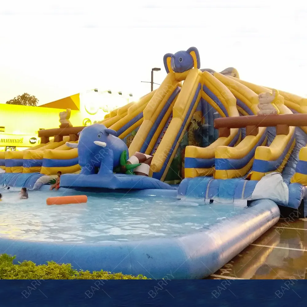 hot sale inflatable water slide with pools swimming ball toys pools inflatable water park with pool