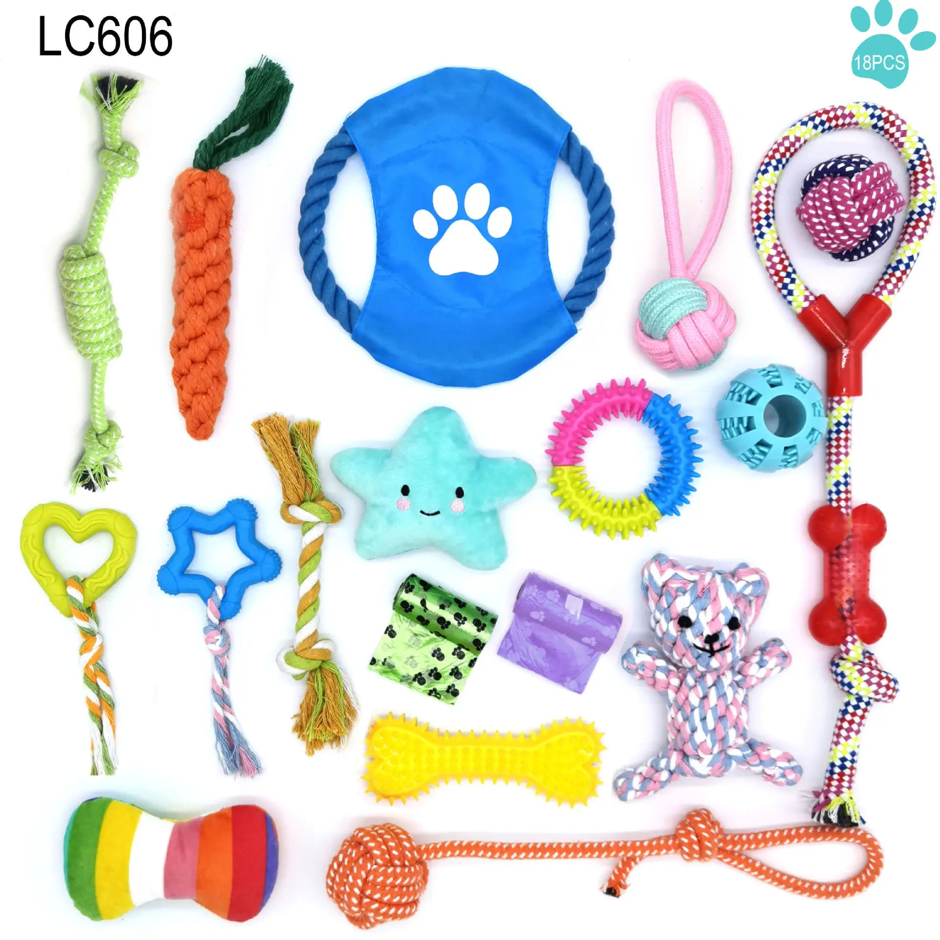 Juguete para mascotas personalizado, suministros para mascotas, Bola de cuerda de algodón, productos para mascotas, juguetes para masticar perros