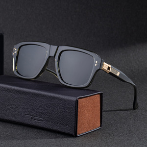 Lunettes de soleil polarisées carrées Tecno pour hommes, monture noire, lentille TAC, protection UV400, pare-soleil de conduite, type 3 - Product Image 4