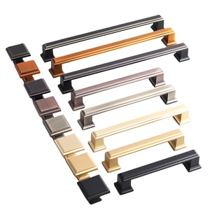 2025 Modern Brushed Nickel <b>Black</b> Stainless Steel Furniture Pulls Hot Sale Kitchen Cabinet Handles for Bedroom Dresser Drawer Use - Product Image 1