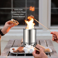 Support de foyer de table portable sans fumée pour extérieur, brûleur à bois en acier inoxydable 304, petit poêle à surface peinte, modèle de marque KZ