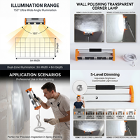 Lampe d'angle transparente Podofo pour polissage mural, 2600 lumens, 39W, triple perles LED, éclairage de travail pour polissage mural, prix d'usine, vente en gros