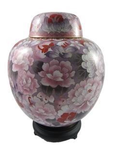 Urna/Vaso Tradizionale Floreale Blu in Cloisonné per Adulti per Cremazione (Cloisonné N. P145) - Product Image 4