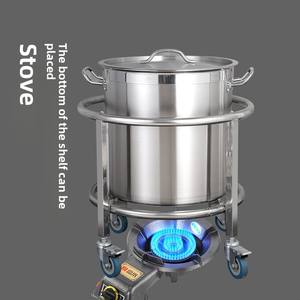 Seau en acier inoxydable isolé commercial huile scellée chariot de roue universel seau d'eau bouillante épaissie pour pots de bouillon de soupe - Product Image 3